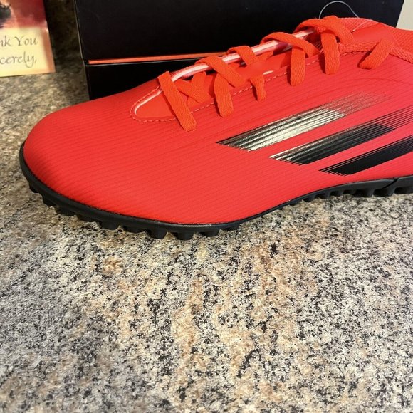 Adidas X Speedflow.4 Turf Soccer Shoes Black Solar Red FY3336 Men Sz 8 / Women 9 - Picture 2 of 11